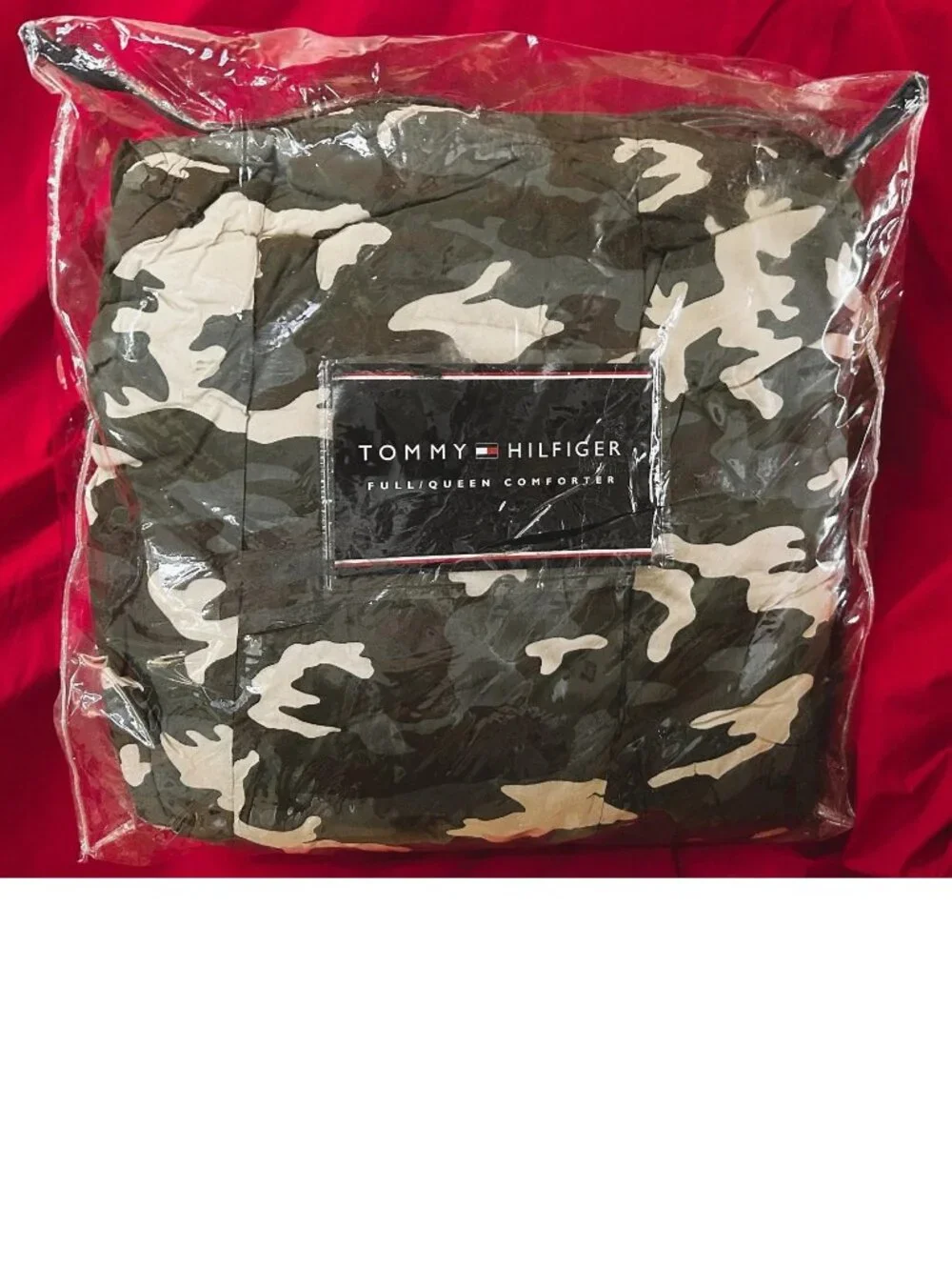 NEW~FULL/QUEEN sz Comforter~Tommy Hilfiger garrison green camo camouflage~Cotton